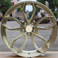 Ruedas de Aleación de Aluminio de Diseño de 5 Estrellas en Dos Tonos, Dorado y Plateado, Hechas a Medida con Artesanía de Forja, para Tuning de Automóviles de Pasajeros, Nuevas y Universales