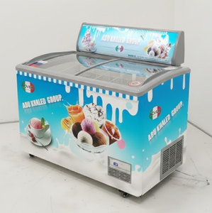 Commercial Deep Glass Top Chest <strong>Freezer</strong> | Manual Defrost <strong>Ice</strong> <strong>Cream</strong> Display Showcase with Moving Wheels - Product Image 3