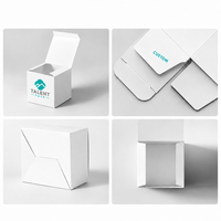 Boîte pliante blanche en carton à rabat, emballage en carton premium 350g, poignée, impression de logo personnalisée, taille sur mesure, recyclable