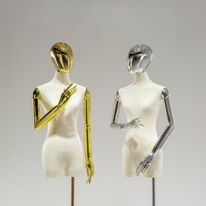 Maniquí femenino <span class=keywords><strong>de</strong></span> medio cuerpo para ropa <span class=keywords><strong>de</strong></span> mujer con <span class=keywords><strong>busto</strong></span> <span class=keywords><strong>pequeño</strong></span>, accesorio <span class=keywords><strong>de</strong></span> modelo galvanizado, soporte <span class=keywords><strong>de</strong></span> exhibición <span class=keywords><strong>de</strong></span> maniquí - Product Image 2