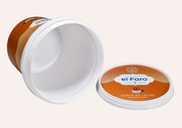Pot à yaourt rond jetable durable avec couvercle, emballage IML personnalisé avec logo imprimé, fabriqué par le fabricant