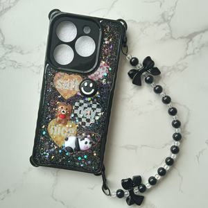 Étui de téléphone pour femme avec quatre coins anti-chute en résine époxy, poupée et bracelet pour TECNO POP9 SMART 9, couleur unie - Product Image 2