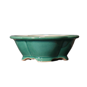Maceta de cerámica para bonsái, verde, con acabado craquelado, estilo zen, para uso en interiores y exteriores. - Product Image 5