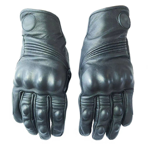DFG0924 Gants d'hiver en cuir d'agneau véritable noir, gants de sport d'extérieur pour la conduite - Product Image 5