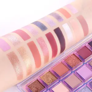 18 цветов макияж матовый блеск палитра теней для век с зеркалом