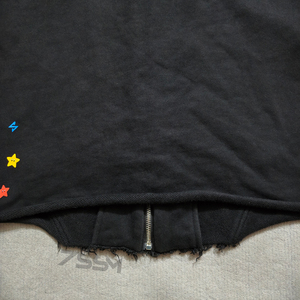 <strong>Custom</strong> Cotton French Terry Oversized Boxy Men's Zipper Hoodies Streetwear Irregular Raw Hem Print <strong>Patch</strong> Embroidery Zip up Hoodie - Product Image 6