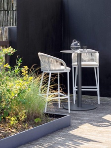 Hiện đại Patio giải trí khung nhôm với dây thanh thiết lập hồ bơi ban công <span class=keywords><strong>Bar</strong></span> ghế và bảng thiết lập - Product Image 4