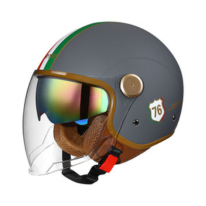 <span class=keywords><strong>Casco</strong></span> moto aperto <span class=keywords><strong>bianco</strong></span> brillante uomo e donna con doppia lente e visiera 3/4 approvato DOT - Product Image 2