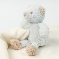 Boneka Plush MOQ Rendah, Ukuran Kecil, Pilihan Populer, Boneka Beruang, Selimut Keamanan Ramah Anak, Hewan Boneka Isi Dakron untuk Hadiah Anak