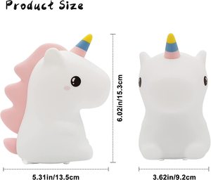 Luces <span class=keywords><strong>LED</strong></span> de noche de unicornio para niños y niñas, lámpara bonita con cambio de 16 colores, recargable vía USB, para dormitorio - Product Image 4