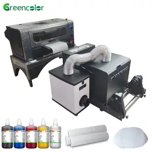 Greencolor Xp600 impresora 30CM langsung ke film tinta printer t shirt mesin cetak PET film tinta printer dengan pengocok dan Pengering