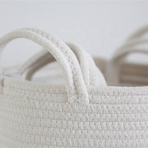 Cesta de algodón tejida con asa para niños, cesta de almacenamiento de juguetes para bebés - Product Image 5