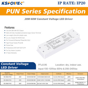 60W 48V 36V mỏng dẫn lái xe tùy chỉnh <span class=keywords><strong>Dimmer</strong></span> điện áp không đổi <span class=keywords><strong>DC</strong></span> chuyển mạch cung cấp điện ul ROHS chứng nhận nhà máy thâm quyến - Product Image 2