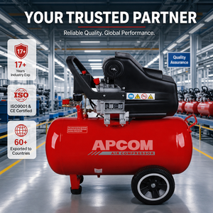 Compresor de aire portátil APCOM de 2HP/3HP con accionamiento directo, presión de trabajo de 8 bar, compresor de aire de pistón recíproco para uso doméstico. - Product Image 1