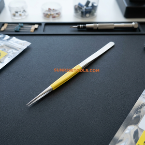 Pince à épiler conique en acier inoxydable SUNTOOLS/STIPL avec verrou diamanté pour la pose de bijoux et outil de préhension DIY - Product Image 4