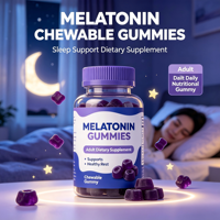 Complément alimentaire en gommes à la mélatonine, sans conservateurs, favorise un repos sain, relaxation nocturne, gommes à mâcher pour adultes