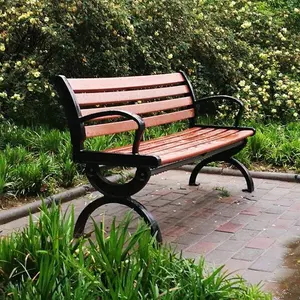Banco WPC 1,8 m silla de plástico compuesto de madera para jardín al aire libre