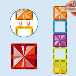 EPTモンテッソーリ早期教育 7.5cm大型磁気タイルビルディングブロック 3D DIYマグネットブロックセット - Product Image 5