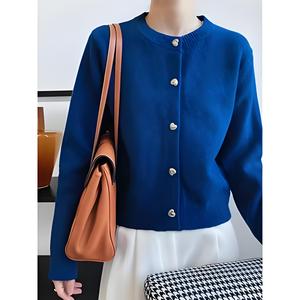 Cardigan da <span class=keywords><strong>Donna</strong></span> per il Nuovo Anno all'Ingrosso, Maglione Corto Lavorato a Maglia Morbido e Cerato con Volant, Casual a Maniche Lunghe - Product Image 3