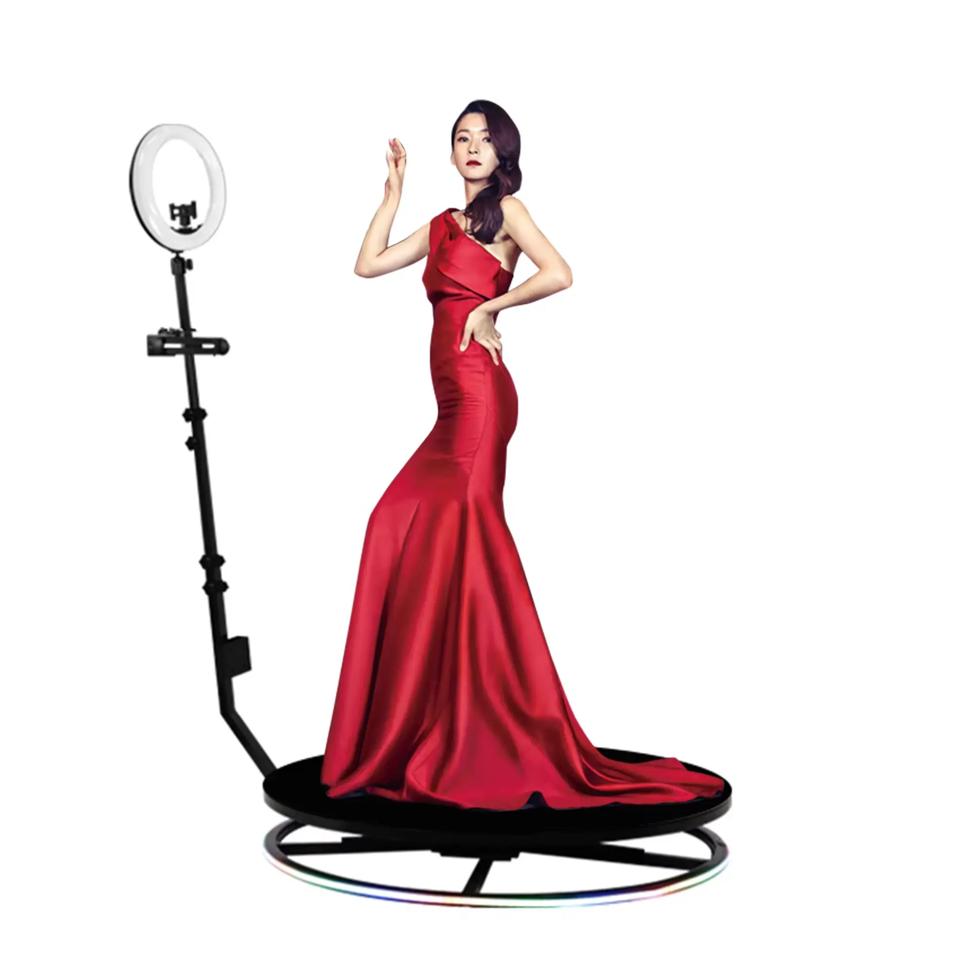 100cm portátil Selfie grabación de vídeo 360 grados tocadiscos plataforma de cabina de fotos de negocios para boda fiesta Camping y eventos