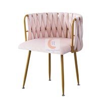 Nordic Leisure Confortable Velours Nail Chaise Canapé Simple Salon Hôtel Meubles Banquet Bar Tissu Dossier Fauteuil