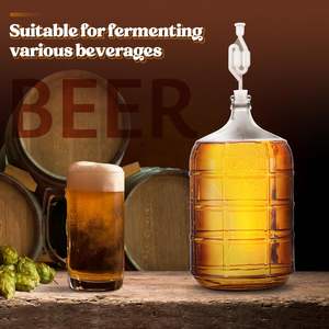 Almacenamiento grande de botellas de vidrio Demijohn de 10L y tanque de fermentador Carboy de vidrio de 5 galones para vino de cerveza artesanal - Product Image 6