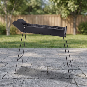 Barbecue Arrosticini BestBQ avec hauteur réglable 74x26x79 cm, en acier, au charbon de bois, portable, noir/anthracite, pour le camping - Product Image 3