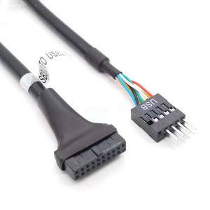 <b>Usb</b> <b>2.0</b> To <b>Usb</b> 3.0 Adapter Cable 9 Pin To 20 Pin Male Female Connector Pure Copper Wire Injection Molding - Product Image 1