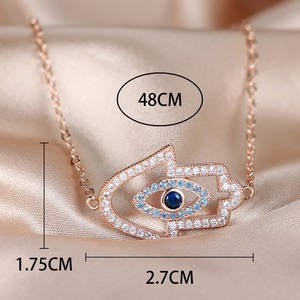 Collier ras de cou pour femme en argent sterling fin plaqué or rose avec pendentif en zircon, design de charme européen - Cadeau - Product Image 3