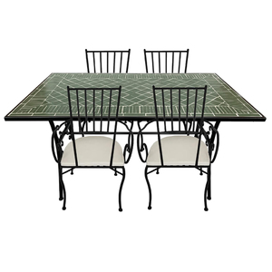 Set Moderno di Tavolo <span class=keywords><strong>Bistrot</strong></span> Pieghevole e 4 Sedie con Design in Ferro e Mosaico per Uso Esterno in Giardino - Product Image 3