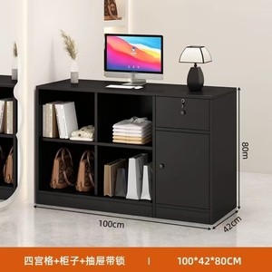 Comptoir de réception de bar minimaliste moderne avec armoire de rangement, comptoir de salon de beauté et de spa - Product Image 6