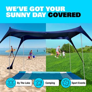 Tente de plage pop-up facile à monter, abri solaire portable en <span class=keywords><strong>Lycra</strong></span> pour camping et activités de plein air - Product Image 5