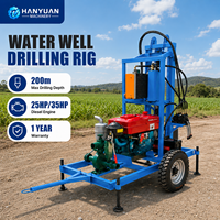 Foreuse de puits de classe économique 200m pour pompe à boue à eau Diesel 25HP Home Portable Drilling Rig for Water Wel