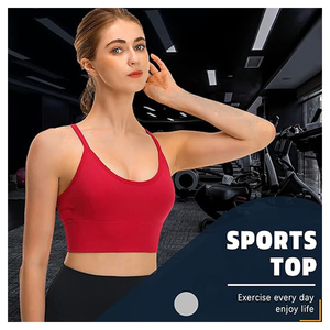 <span class=keywords><strong>Reggiseno</strong></span> <span class=keywords><strong>Sportivo</strong></span> da Donna a Media Tenuta con Spalline, Imbottito, per Danza e Allenamento, con Stampa Sublimatica e Alto Supporto - Product Image 3