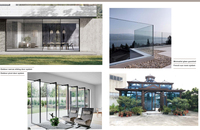 Nuevo diseño al por mayor Villa Ventana de arco de aluminio doble acristalamiento con aislamiento térmico parrilla diseño estilo francés ventanas de vidrio fijas