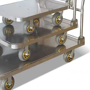 Victory รถเข็นสแตนเลสสำหรับโรงแรมและร้านอาหาร, รถเข็นสแตนเลสพร้อมล้อ INOX handcart สำหรับรับประทานอาหาร - Product Image 4