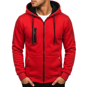 Sudadera con Capucha de Alta Calidad para Hombre, con Cierre de Cremallera, Logotipo Bordado en la Parte Delantera, Tejido de Felpa de Mezcla de Poliéster/Algodón, Corte Holgado, Sudadera de Invierno - Product Image 1
