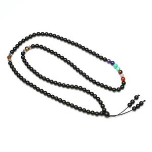 108 budista meditación Mala oración Collar Cuentas mate ónix Chakra pulsera elástica - Product Image 2