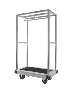 Carrello Portabagagli in Acciaio Inox per Hotel, <span class=keywords><strong>Trolley</strong></span> Resistente <span class=keywords><strong>con</strong></span> Barra Appendiabiti, Carrello Portabagagli di Alta Gamma Forma Quadrata - Product Image 5