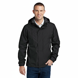 Veste de pluie d'extérieur à capuche pour homme grande taille, imperméable, coupe-vent et respirante, en toile brodée avec logo personnalisé – Meilleure vente - Product Image 1