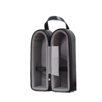 Boîte à vin élégante en cuir de luxe avec fermeture à bouton, étui de voyage protecteur, taille personnalisable - Marron/Noir, emballage cadeau