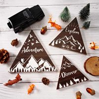 Ensemble de 3 panneaux en bois sur le thème de la montagne, décoration rustique pour la forêt, décoration murale pour cabane, maison, chambre d'enfant, cadeau