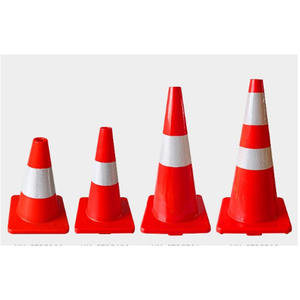 Дорожный конус из ПВХ, 70 см, 28 дюймов, оранжевый, гибкий, из 100% новых материалов, со светоотражающим элементом - Product Image 3