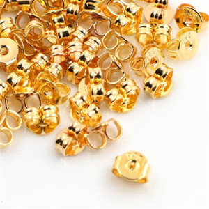 100 pz/lotto di alta qualità placcato <span class=keywords><strong>argento</strong></span> Color <span class=keywords><strong>oro</strong></span> rosa orecchino di <span class=keywords><strong>rame</strong></span> spina posteriore impostazioni dell'orecchino Base orecchini a bottone indietro all'ingrosso - Product Image 3