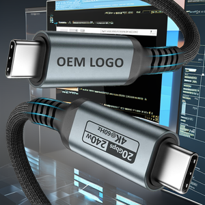 20Gbps Type-C to Type-C USB 3.2 Gen 2 <b>Cable</b> 1 Meter 90 Degree Right Angle 4K Monitor 100W PD Nylon Jacket Shielded Tinned Copper - Product Image 2