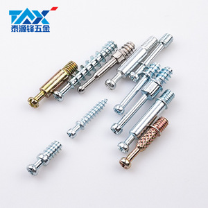 TAX 2 In 1 Connector M6x44 Zinc Plated <b>Round</b> <b>Head</b> For Furniture Cabinet - Product Image 2