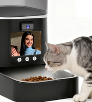 150 °   Dispensador Inteligente de Comida para Gatos con Cámara PTZ Gran Angular, Visión Nocturna de Doble Banda 2.4G/5G, Videollamada Bidireccional, Alimentador Automático para Mascotas de 5L