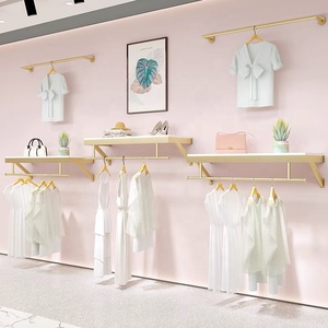 <span class=keywords><strong>Magasin</strong></span> de vêtements pour enfants, étagère à vêtements pour bébé en or brillant, gain de place, présentoir mural pour vêtements pour enfants - Product Image 6