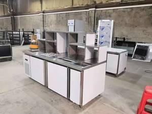 Mostrador de Trabajo Económico para Refrigerador, Barra de Té de Burbujas <span class=keywords><strong>con</strong></span> Mesa de Trabajo de Acero Inoxidable, Mesa de Café para Hotel - Product Image 4