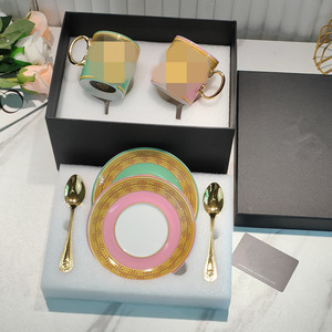 ชุดแก้วเซรามิคพร้อมจานรอง รุ่น V ซีรีส์ ของขวัญสำหรับใช้ในบ้าน ชุด 6 ชิ้น - Product Image 3